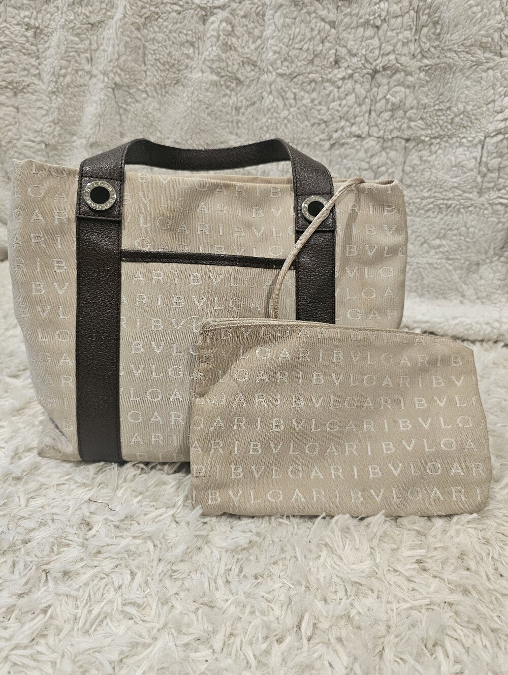 BVLGARI MINI TOTE & WRISTLET